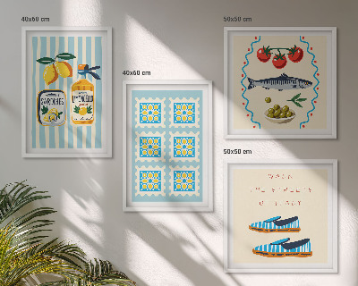 Multi-piece wall decor set Fruit Patterns and Italian Culture