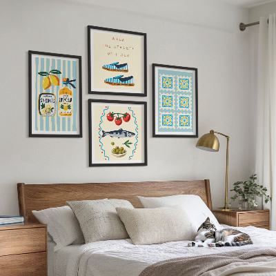 Multi-piece wall decor set Fruit Patterns and Italian Culture