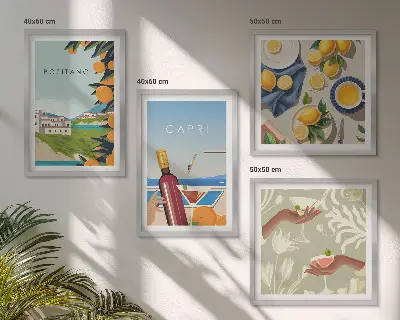 Italian Lemon Holidays Capri wall art set set of wall art prints