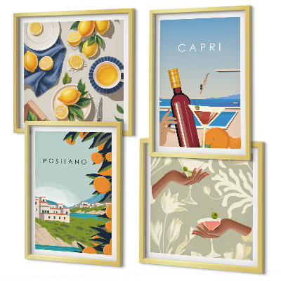 Wall art set Italian Lemon Holidays Capri