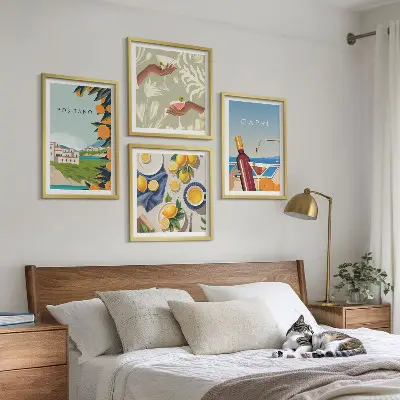 Italian Lemon Holidays Capri wall art set set of wall art prints