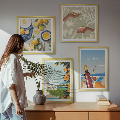 Wall art set Italian Lemon Holidays Capri