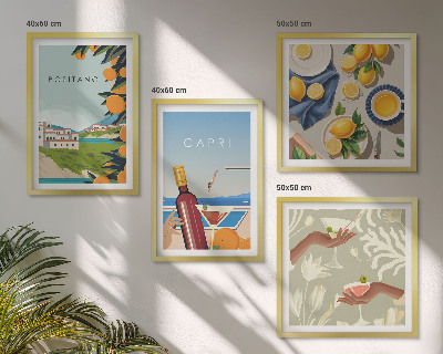 Wall art set Italian Lemon Holidays Capri