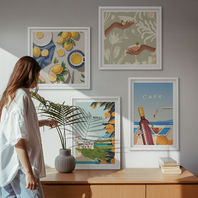 Wall art set Italian Lemon Holidays Capri