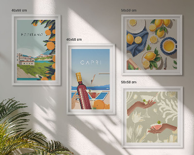 Wall art set Italian Lemon Holidays Capri