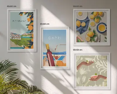 Italian Lemon Holidays Capri wall art set set of wall art prints