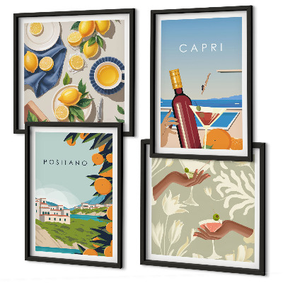 Wall art set Italian Lemon Holidays Capri