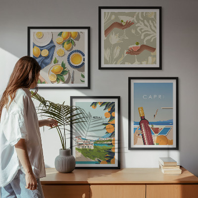 Wall art set Italian Lemon Holidays Capri