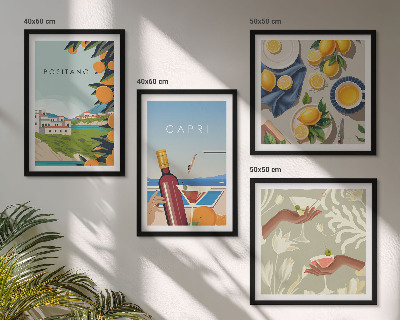 Wall art set Italian Lemon Holidays Capri