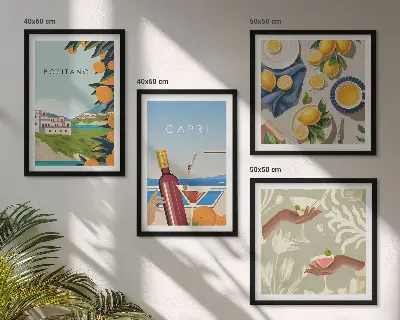 Italian Lemon Holidays Capri wall art set set of wall art prints