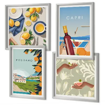 Italian Lemon Holidays Capri wall art set set of wall art prints