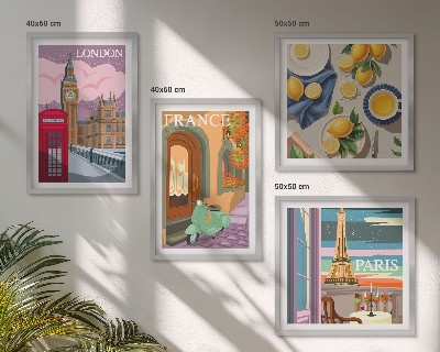 Multi-piece wall decor set Cityscapes Paris London France