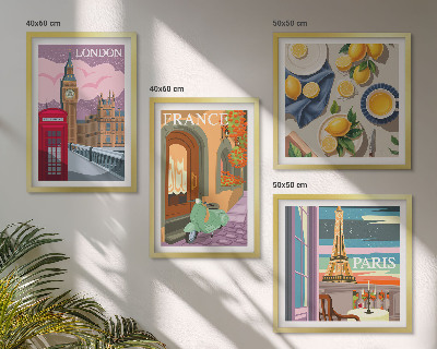 Multi-piece wall decor set Cityscapes Paris London France
