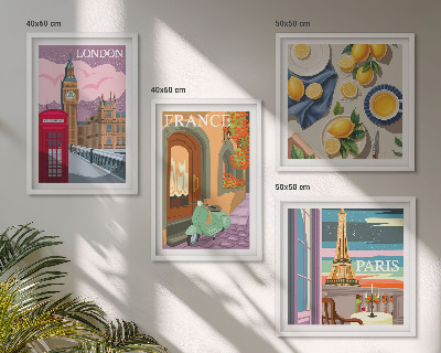Multi-piece wall decor set Cityscapes Paris London France