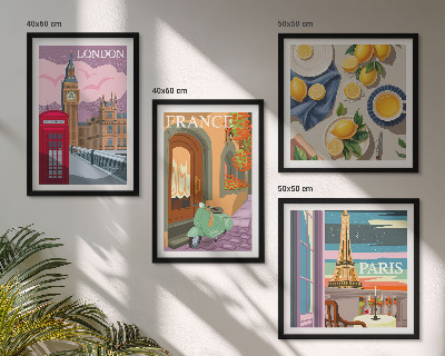 Multi-piece wall decor set Cityscapes Paris London France