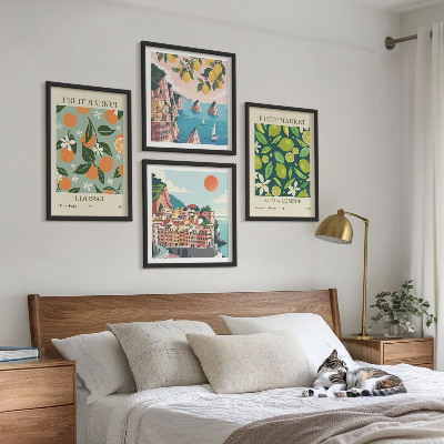 Wall art set Fruit patterns vintage posters