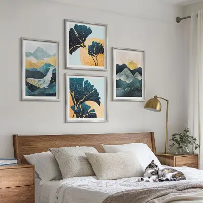Abstract aesthetic mountain wall decor set multi-piece art