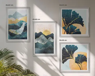 Abstract aesthetic mountain wall decor set multi-piece art