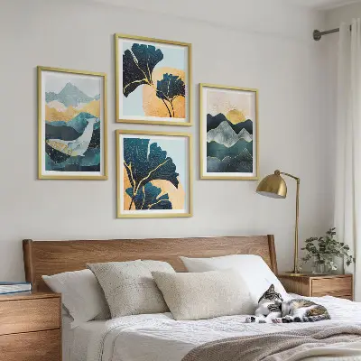 Abstract aesthetic mountain wall decor set multi-piece art