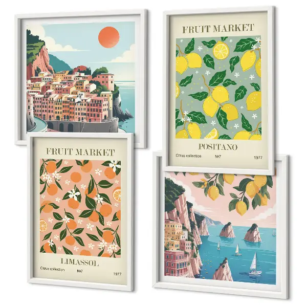 Citrus fruits of the Italian tropics wall art set
