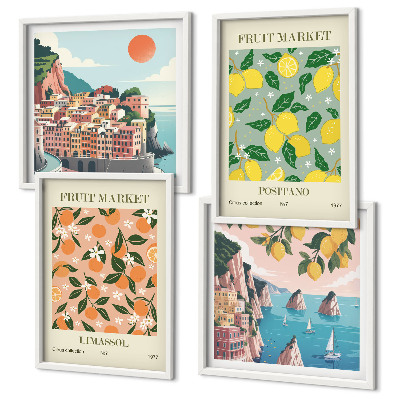 Wall art set Citrus fruits of the Italian tropics