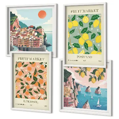 Citrus fruits of the Italian tropics wall art set