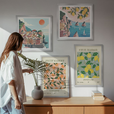 Wall art set Citrus fruits of the Italian tropics