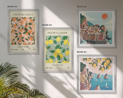 Wall art set Citrus fruits of the Italian tropics
