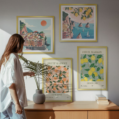 Wall art set Citrus fruits of the Italian tropics