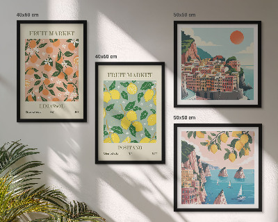 Wall art set Citrus fruits of the Italian tropics