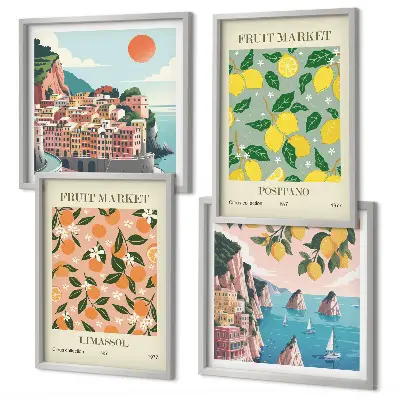 Citrus fruits of the Italian tropics wall art set