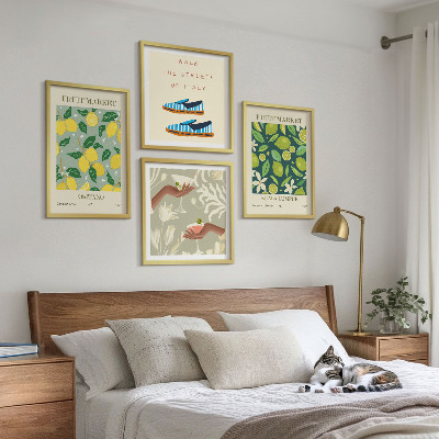 Set of 4 wall art pieces Fruit patterns Italian posters
