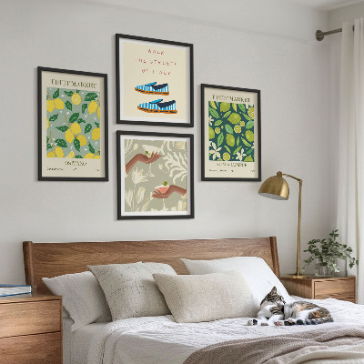 Set of 4 wall art pieces Fruit patterns Italian posters