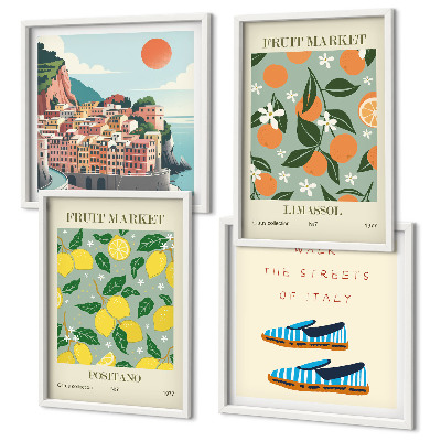 Multi-piece wall decor set Fruit patterns of Italian culture