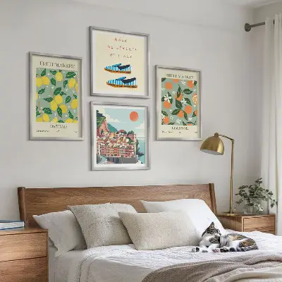 Multi-piece wall decor set featuring fruit patterns of Italian culture
