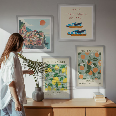 Multi-piece wall decor set Fruit patterns of Italian culture
