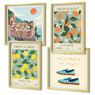 Multi-piece wall decor set Fruit patterns of Italian culture