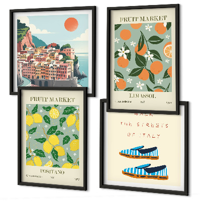 Multi-piece wall decor set Fruit patterns of Italian culture