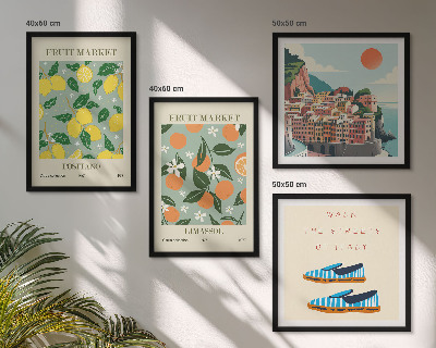 Multi-piece wall decor set Fruit patterns of Italian culture