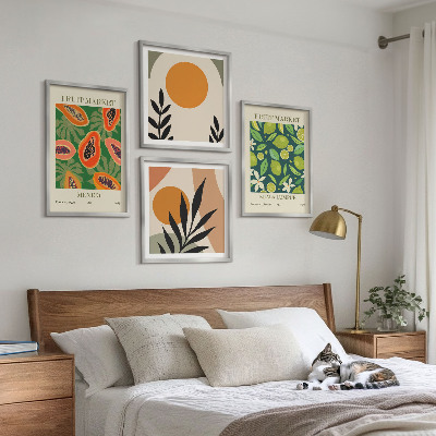 Wall art set Boho papaya fruit patterns