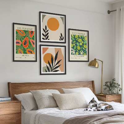 Wall art set Boho papaya fruit patterns