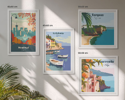 Multi-piece wall decor set Retro views of cities around the world