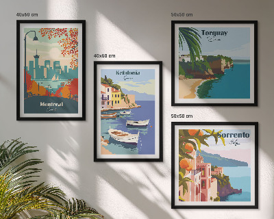 Multi-piece wall decor set Retro views of cities around the world
