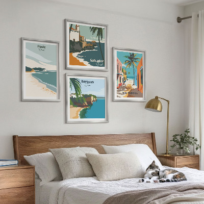 Wall art set Tropical beaches and palm trees