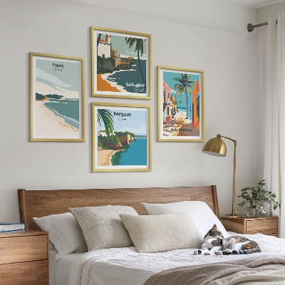 Wall art set Tropical beaches and palm trees