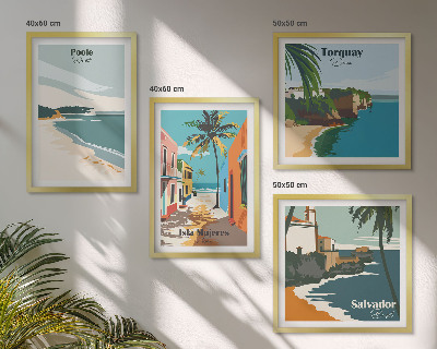 Wall art set Tropical beaches and palm trees