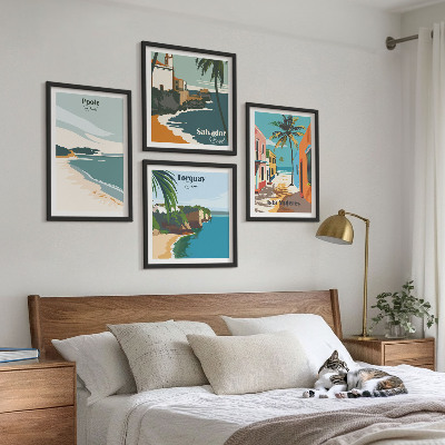 Wall art set Tropical beaches and palm trees