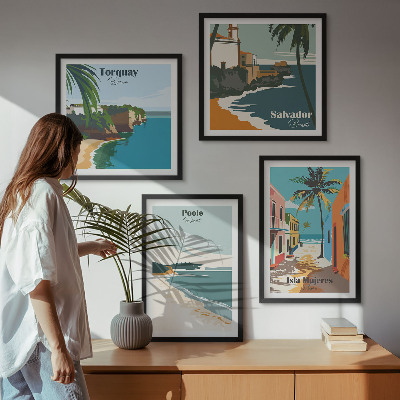 Wall art set Tropical beaches and palm trees