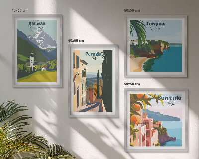 Multi-piece wall decor set Mountain landscapes and cities