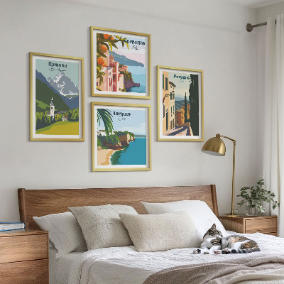 Multi-piece wall decor set Mountain landscapes and cities